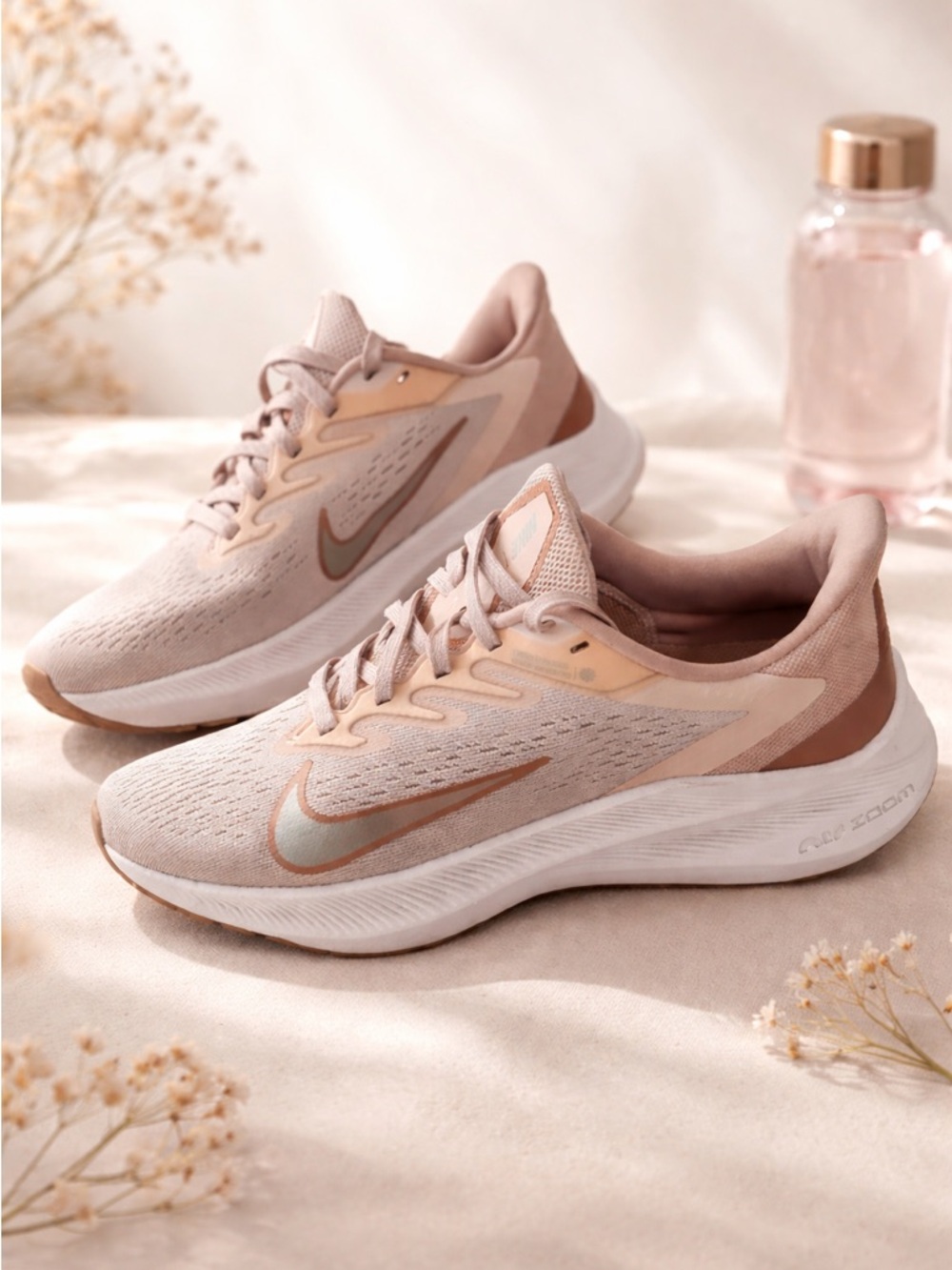 Nike Women’s Running Shoes — Blush Pink with Rose Gold Swoosh